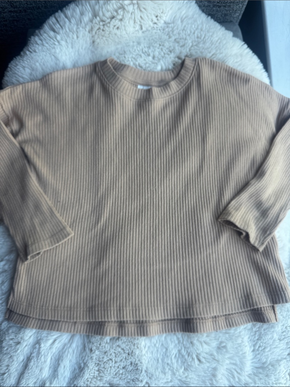 Cat & Jack 4T Ribbed Knit Pullover Top in Light Camel